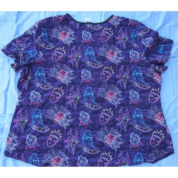 Disney Villains Scrub Top. Womens Cruella,Maleficent,Ursula And Hades.Size 3XL - Picture 2 of 2